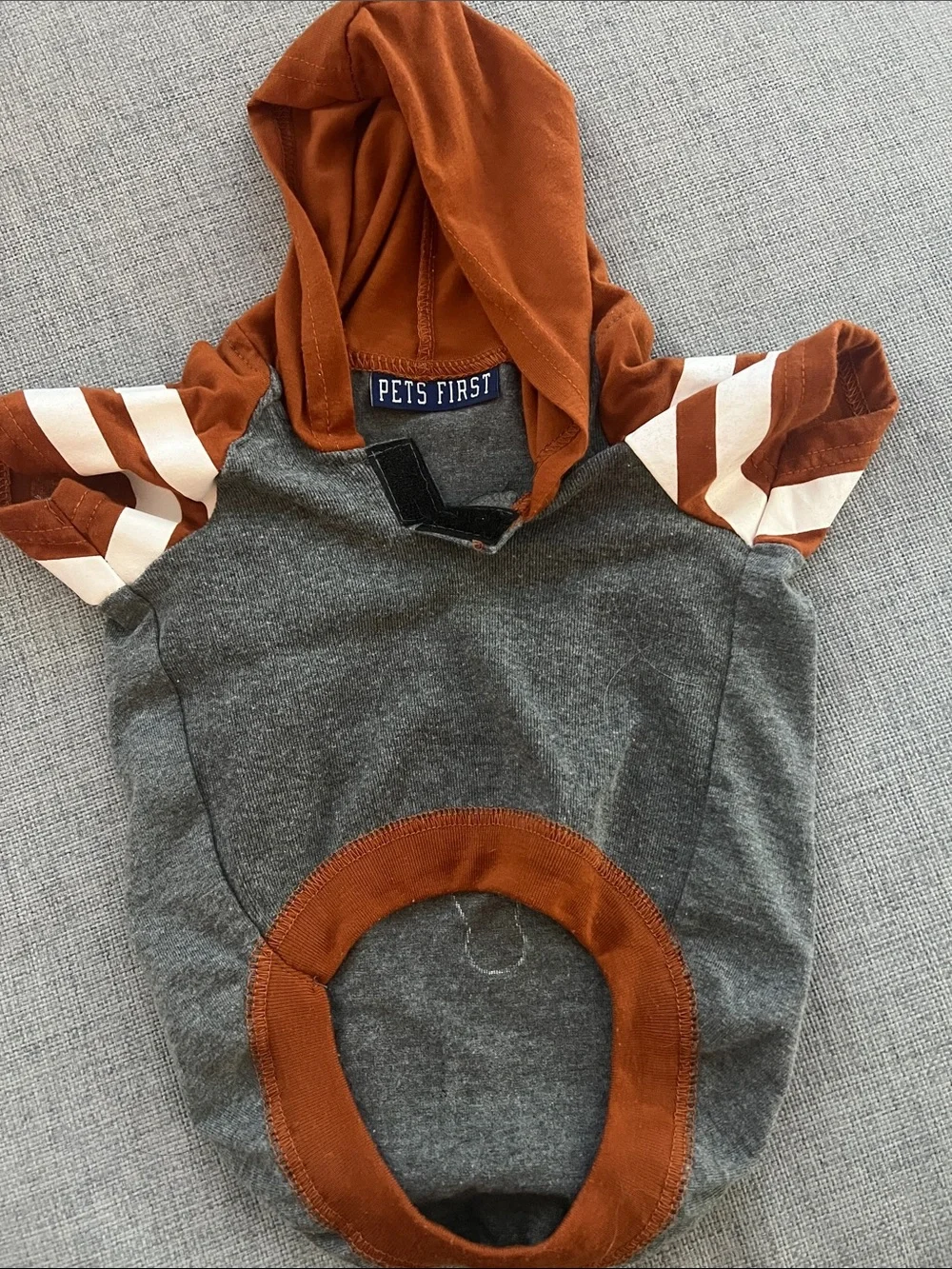 Pets First Texas Longhorns Gray and Burnt Orange Dog Hoodie